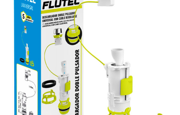 DESCARGADOR DOBLE PULSADOR UNIVERSAL CON CABLE REGULABLE FLUTEC